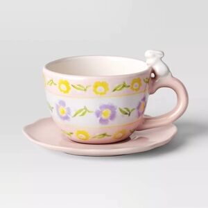 Threshold Floral Tea Cup and Saucer Plate